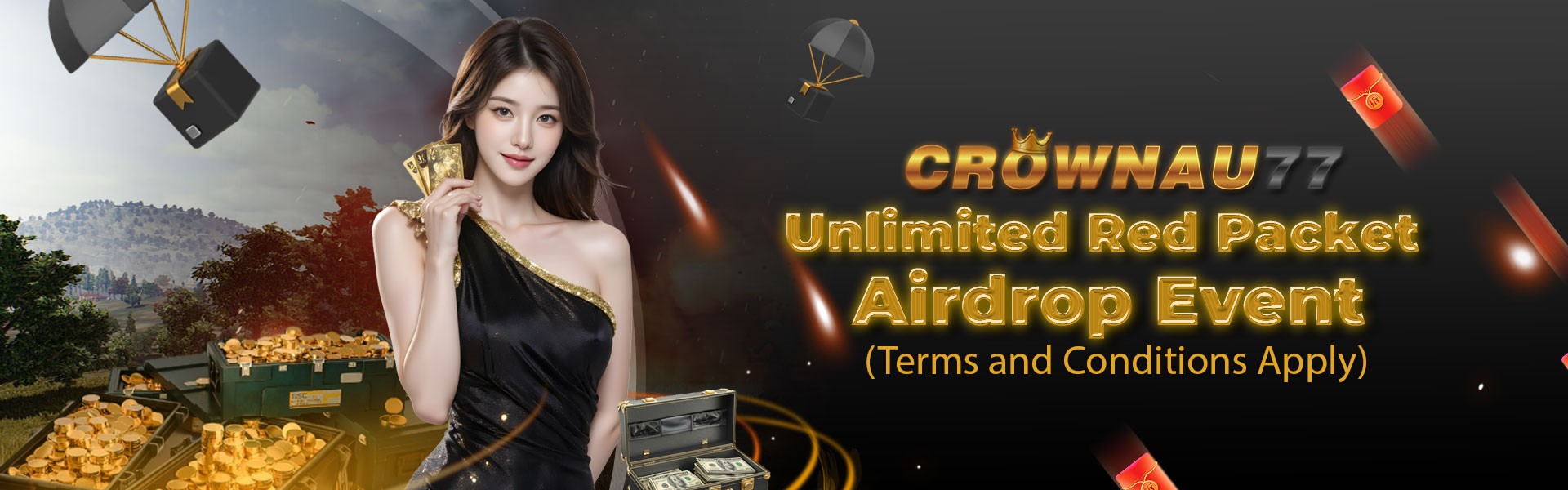 CrownAU77 Unlimited Red Packet Airdrop Event promotion banner