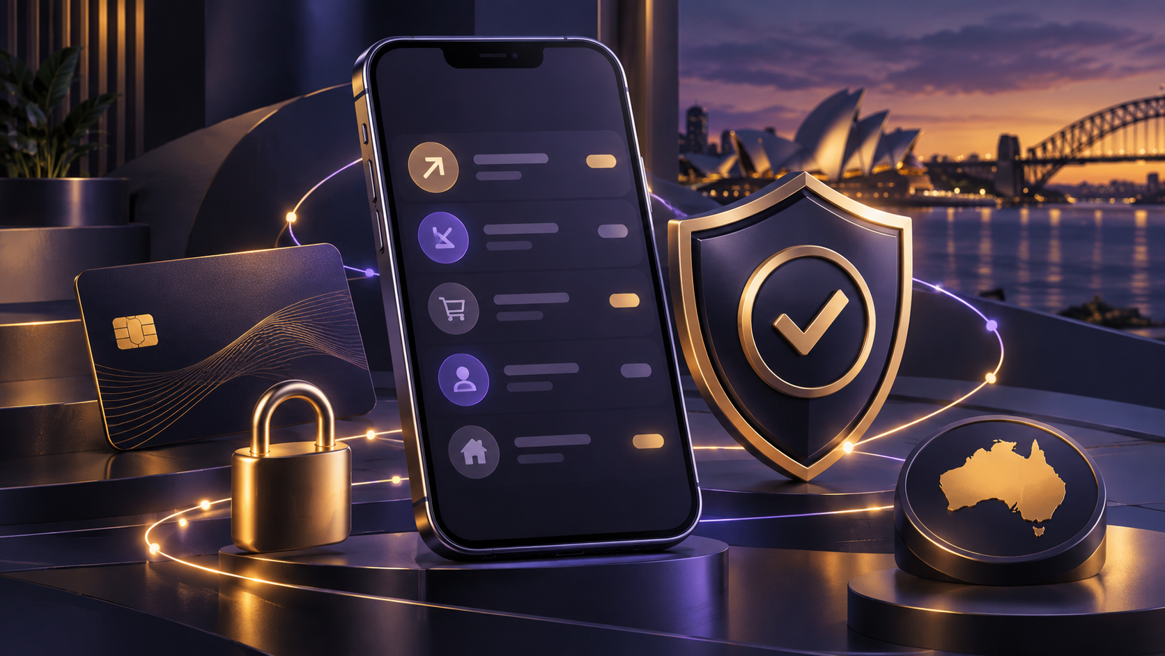 Secure PayID withdrawal on a smartphone with Australian banking security icons