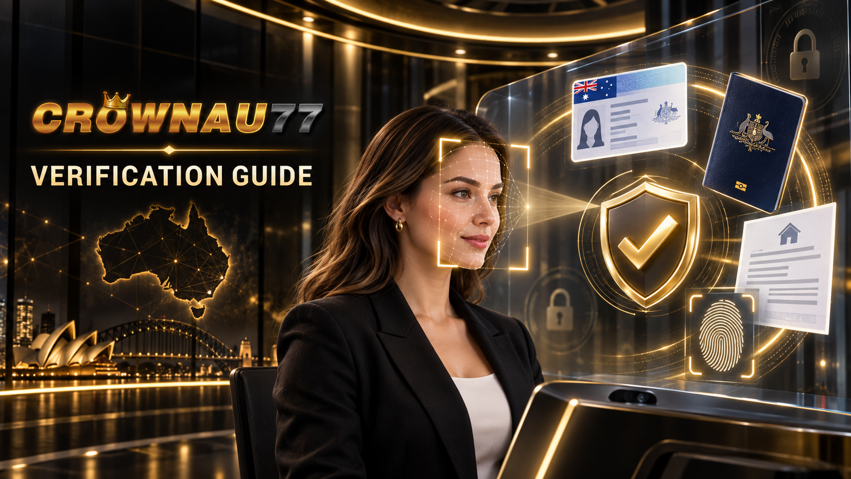 CrownAU77 account verification with photo ID, passport and proof of address checks
